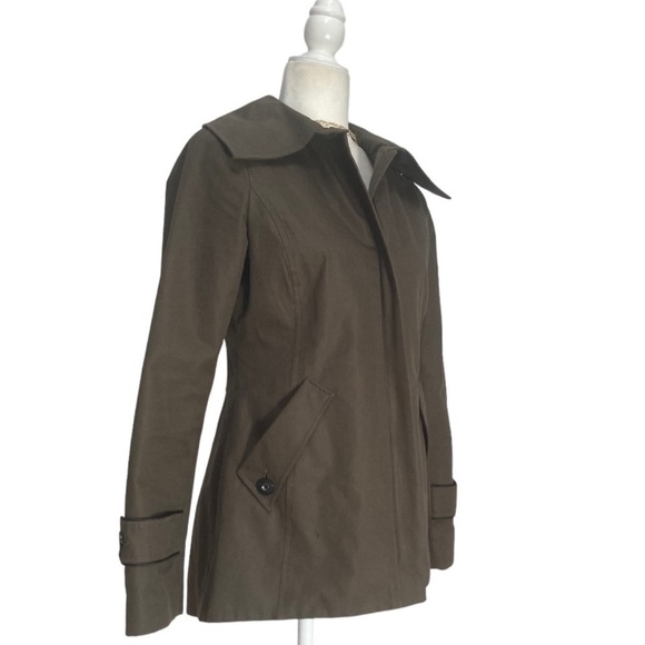 Soia & Kyo Jacket Women’s Brown Cotton Blend Zip Front with Storm Flap Jacket - Picture 9 of 12